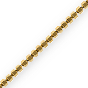 Perles h&eacute;matites hexagone Dor&eacute;