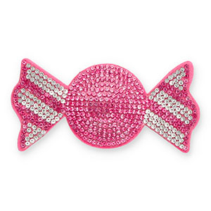 Pendentifs accroche-regard avec strass bonbon Rose fonc&eacute;-cristal