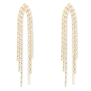 Boucles d'oreilles / puces d&rsquo;oreilles en laiton Eco-brass&reg; avec zirconium Dor&eacute;-cristal