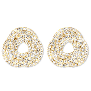 Boucles d'oreilles / puces d&rsquo;oreilles en laiton Eco-brass&reg; avec strass Dor&eacute;-cristal