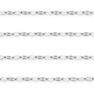 Appr&ecirc;ts en acier Inox cha&icirc;ne maille jaseron ovale Argent&eacute;