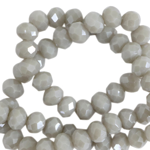 Perles &agrave; facettes 4x3mm disque Heishi Gris nuageux-pearl shine coating