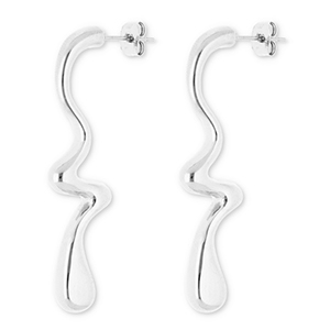 Boucles d'oreilles / puces en acier Inox goutte Argent&eacute;