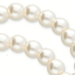 Perles en verre cir&eacute;es 6 mm Top Quality Blanc ivoire