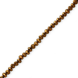 Perles &agrave; facettes 4x3 mm disque Heishi Bronze m&eacute;tallique