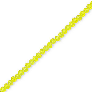 Perles &agrave; facettes 4x3 mm disque Heishi Jaune