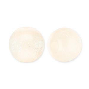 Perles acryliques avec pailletes 6 mm Jaune vanille-turquoise