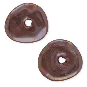 Perles en c&eacute;ramique DQ grecque donut Violet victorien