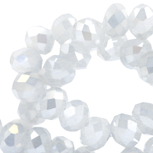 Perles &agrave; facettes 4x3mm disque Gris clair-pearl diamant coating