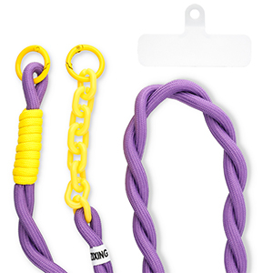 Cordon t&eacute;l&eacute;phonique tendance incl. attache Violet-jaune