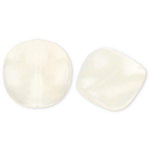 Perles acryliques organique Blanc cass&eacute;