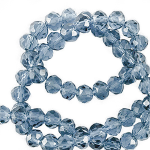 Perles &agrave; facettes 4x3mm disque Heishi Bleu marine