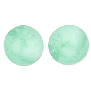 Perles acryliques 20 mm rond Vert menthe-marbr&eacute;