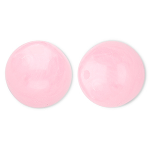 Perles acryliques 20 mm rond Rose-marbr&eacute;