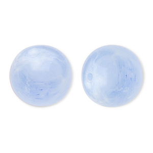 Perles acryliques 16 mm rond Bleu-marbr&eacute;