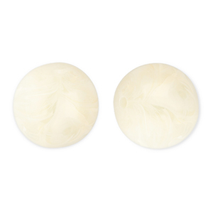Perles acryliques 16 mm rond Blanc cass&eacute;-marbr&eacute;