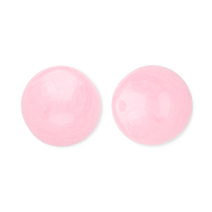 Perles acryliques 12 mm rond Rose-marbr&eacute;