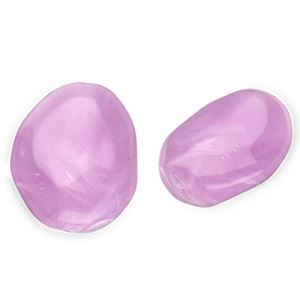 Perles acryliques en forme d'&oelig;uf Violet lavande-marbr&eacute;
