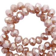 Perles &agrave; facettes 4x3mm disque Misty rose-amber coating