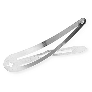Appr&ecirc;ts en m&eacute;tal barrette &agrave; cheveux clic-clac avec anneau Argent&eacute;