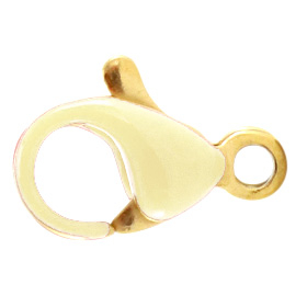 Appr&ecirc;ts en acier inox fermoir mousqueton 10mm Blanc cass&eacute;-dor&eacute;