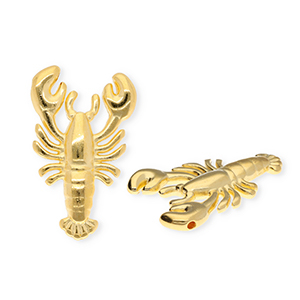 Breloques en m&eacute;tal DQ&reg; homard Dor&eacute; (sans nickel)
