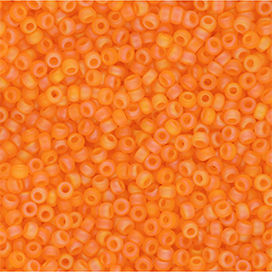 Perles de rocailles Miyuki 11/0 Matted Transparent Orange AB 11-0138FR