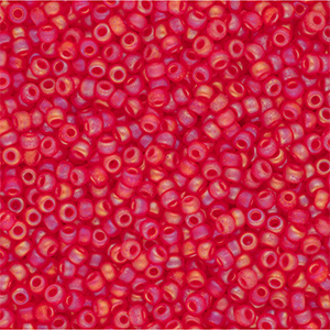 Perles de rocailles Miyuki 11/0 Matted Transparent Red AB 11-0140FR