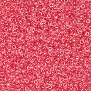 Perles de rocailles Miyuki 15/0 Coral Lined Crystal 15-0204 