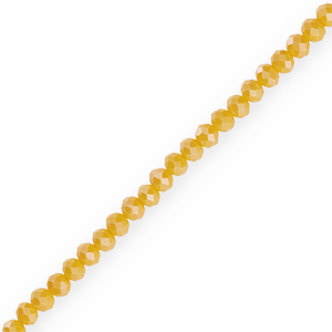 Perles &agrave; facettes 4x3mm disque Heishi Jaune oriole-pearl shine coating