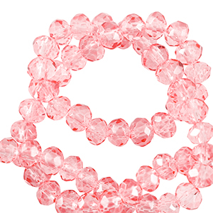 Perles &agrave; facettes 4x3mm disque Heishi Rose peonia