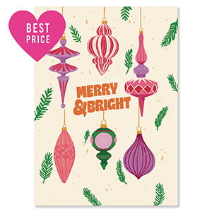 BY31&reg; Cartes &agrave; bijoux "Merry & Bright" Blanc cass&eacute;-rose-violet-vert fonce