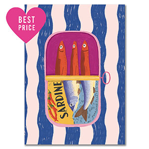 BY31&reg; Cartes &agrave; bijoux "Sardine" Bleu-blanc