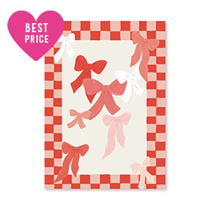 Cartes &agrave; bijoux n&oelig;uds Rouge-rose-blanc cass&eacute;