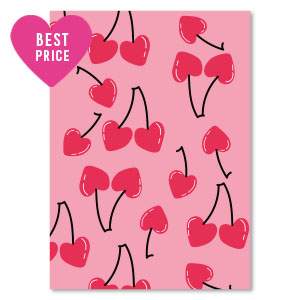 Cartes &agrave; bijoux "cerises" Rose