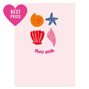 Cartes &agrave; bijoux  "Shell yeah" Rose clair
