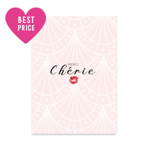 Cartes &agrave; bijoux  "Merci Ch&eacute;rie" Rose clair