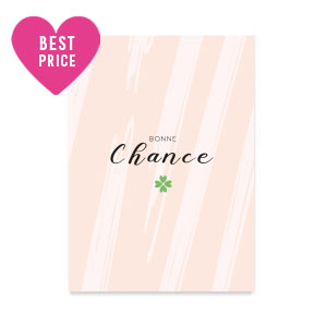 Cartes &agrave; bijoux  "Bonne Chance" Rose beige