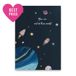 Cartes &agrave; bijoux "you are out of this world" Noir-multicolore