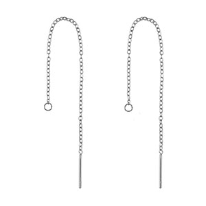 Boucles d'oreilles puces en acier Inox Argent&eacute;