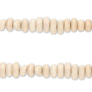 Perles en c&eacute;ramique en forme de galet Beige semoule clair
