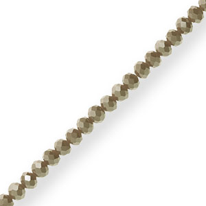 Perles &agrave; facettes 4x3mm disque Heishi Vert olive-pearl shine coating