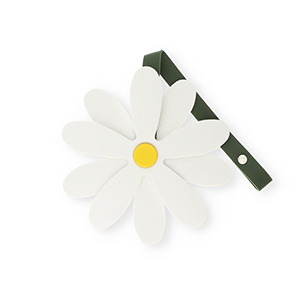 Pendentifs accroche-regard fleur Blanc-jaune-vert fonce