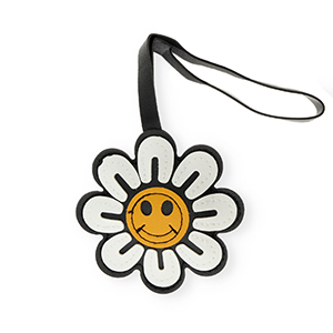 Pendentifs accroche-regard fleur Noir-blanc-orange br&ucirc;l&eacute;e