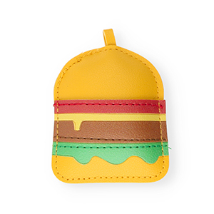 Pendentifs accroche-regard pain hamburger Jaune fonc&eacute;-vert-marron-rouge