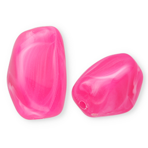 Perles acryliques rectangle Fuchsia-marbr&eacute;