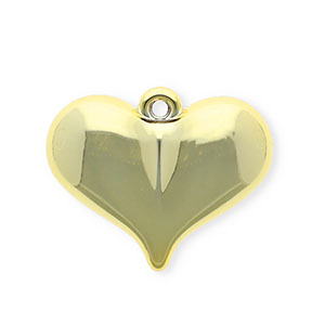 Pendentifs acryliques coeur Dor&eacute;
