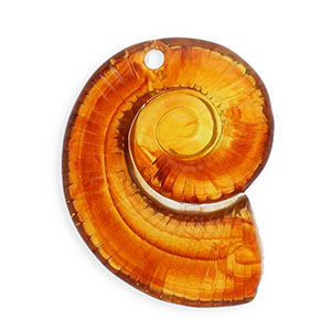 Pendentifs acryliques coquillage Marron ambre
