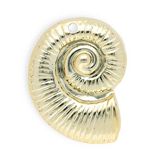 Pendentifs acryliques coquillage Dor&eacute;