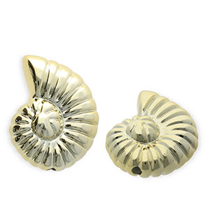 Perles acryliques coquillage Dor&eacute;